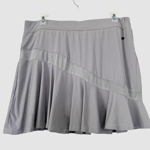 Gray Pleated Tennis Skort XL Y2K Athletic Activewear Preppy Flowy Stretch - Picture 1 of 5